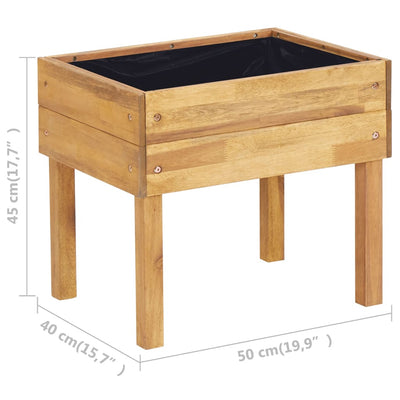 vidaXL Raised Garden Planter 50x40x45 cm Solid Acacia Wood