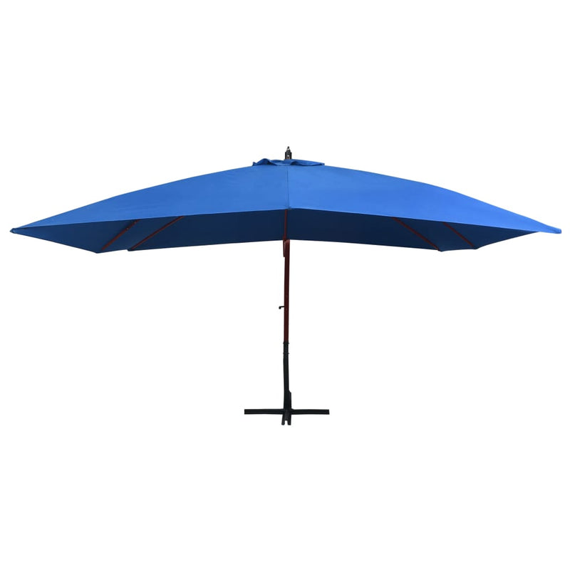 vidaXL Hanging Garden Parasol with Wooden Pole 400x300 cm Black