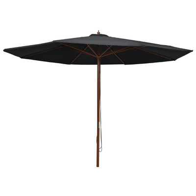 vidaXL Garden Parasol with Wooden Pole 350 cm Anthracite
