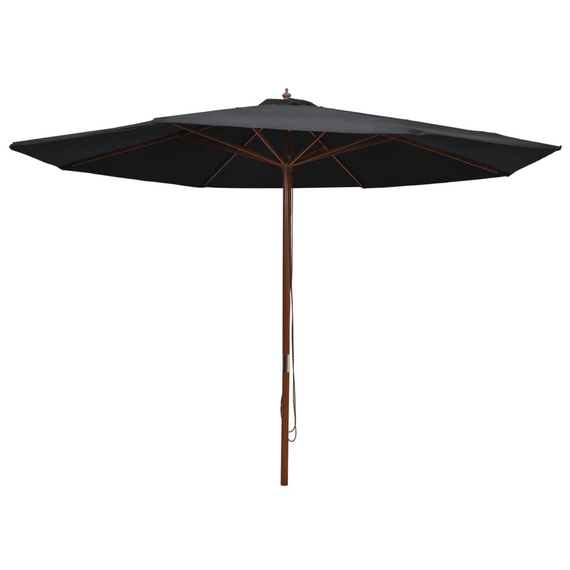 vidaXL Garden Parasol with Wooden Pole 350 cm Anthracite