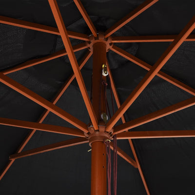 vidaXL Garden Parasol with Wooden Pole 350 cm Anthracite