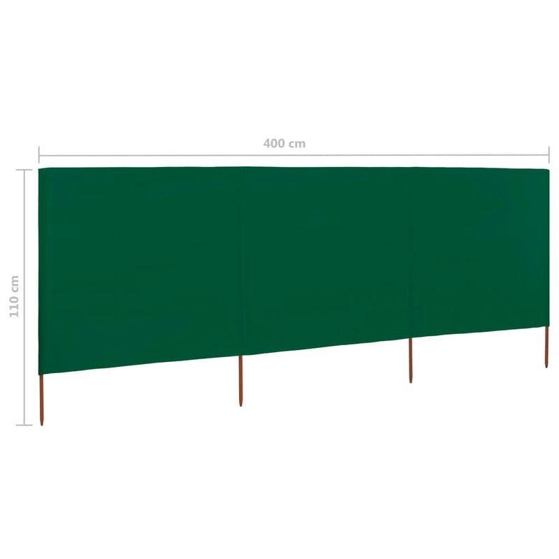 vidaXL 3-panel Wind Screen Fabric 400x80 cm Anthracite
