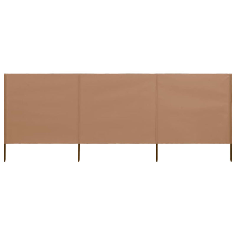 vidaXL 3-panel Wind Screen Fabric 400x160 cm Taupe