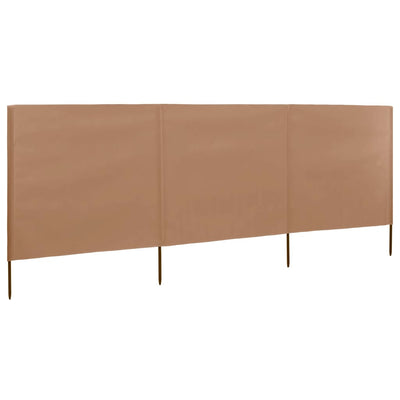 vidaXL 3-panel Wind Screen Fabric 400x160 cm Taupe