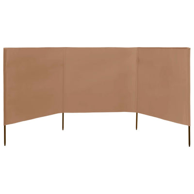 vidaXL 3-panel Wind Screen Fabric 400x160 cm Taupe