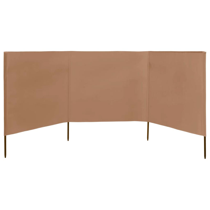 vidaXL 3-panel Wind Screen Fabric 400x160 cm Taupe