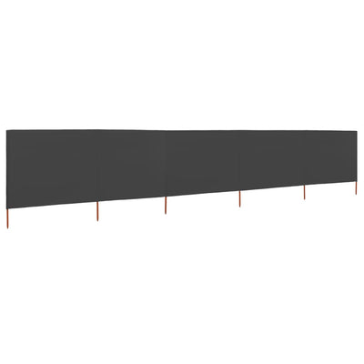 vidaXL 5-panel Wind Screen Fabric 600x80 cm Anthracite