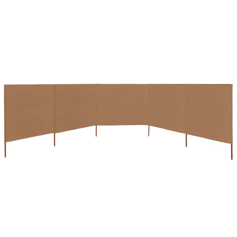 vidaXL 5-panel Wind Screen Fabric 600x120 cm Anthracite