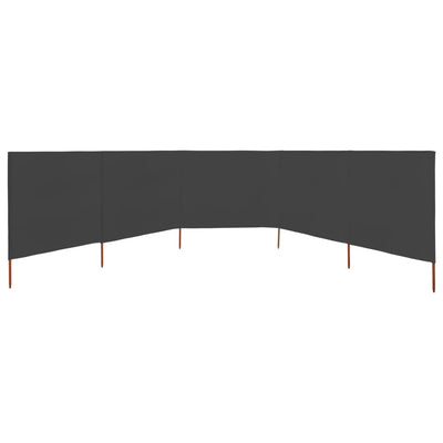 vidaXL 5-panel Wind Screen Fabric 600x160 cm Anthracite