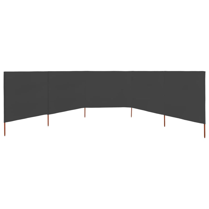 vidaXL 5-panel Wind Screen Fabric 600x160 cm Anthracite