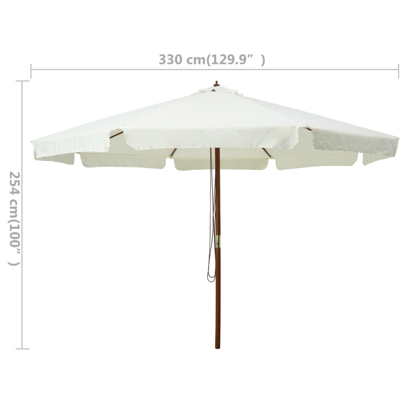 vidaXL Garden Parasol with Wooden Pole 330 cm Anthracite