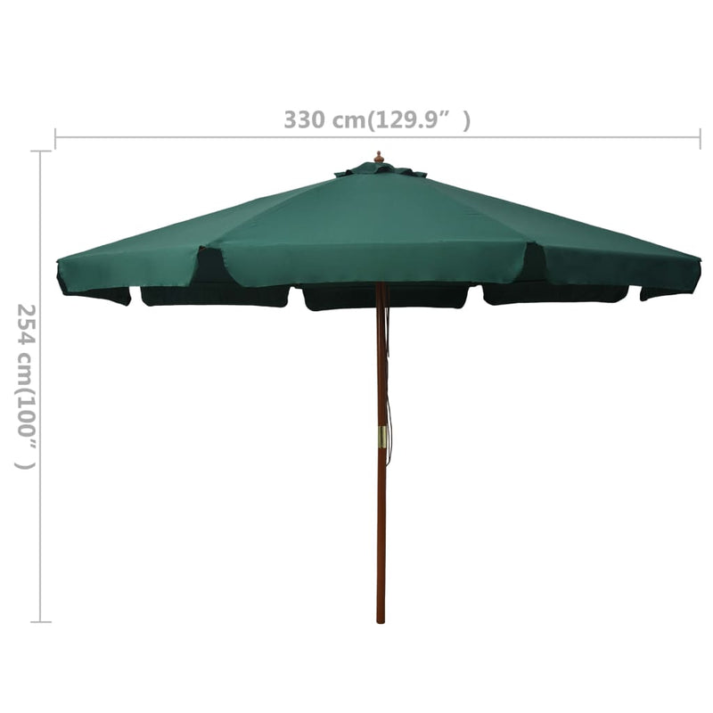 vidaXL Garden Parasol with Wooden Pole 330 cm Anthracite