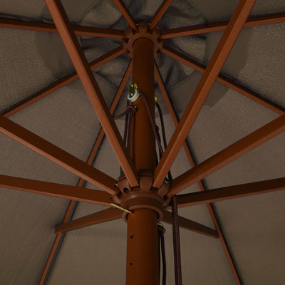 vidaXL Garden Parasol with Wooden Pole 330 cm Anthracite