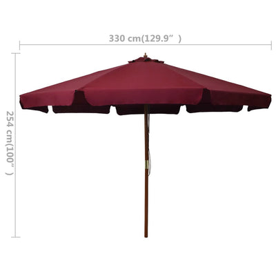 vidaXL Garden Parasol with Wooden Pole 330 cm Anthracite
