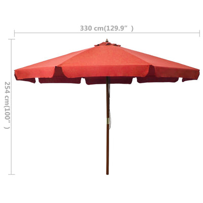 vidaXL Garden Parasol with Wooden Pole 330 cm Anthracite