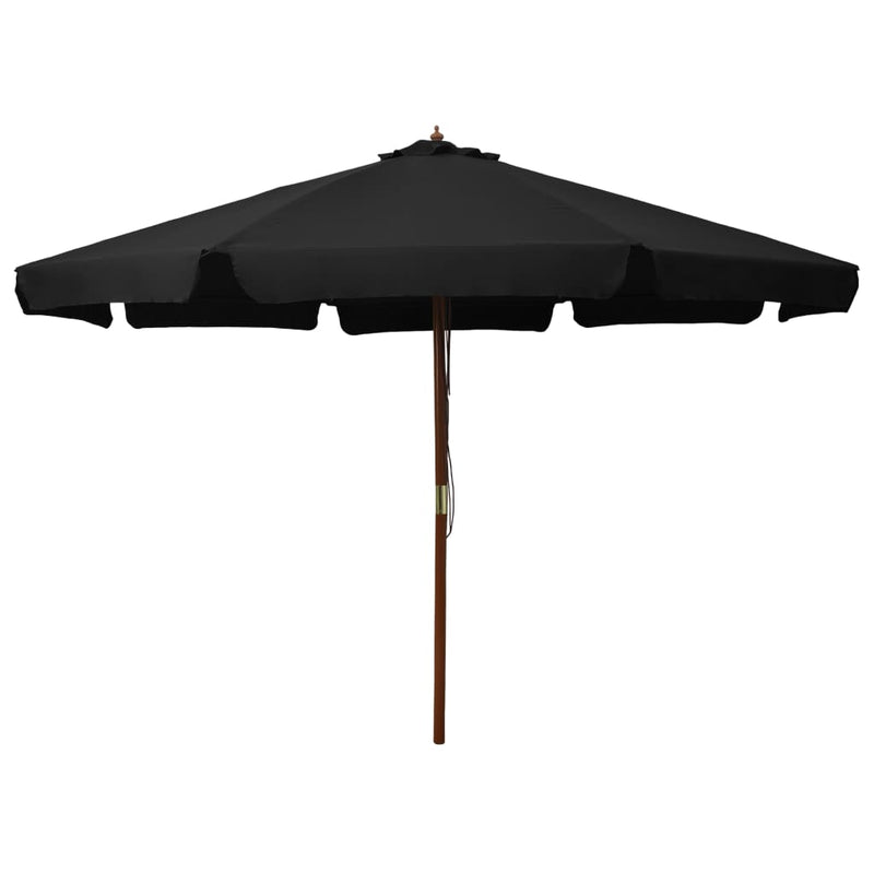 vidaXL Garden Parasol with Wooden Pole 330 cm Anthracite