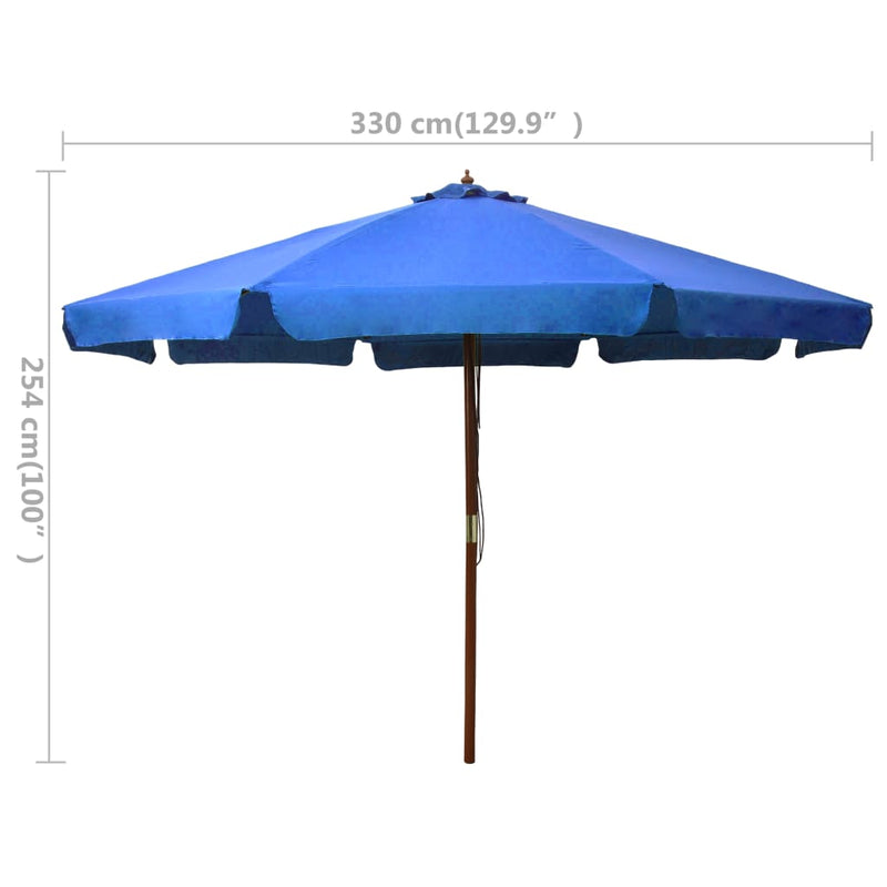 vidaXL Garden Parasol with Wooden Pole 330 cm Anthracite