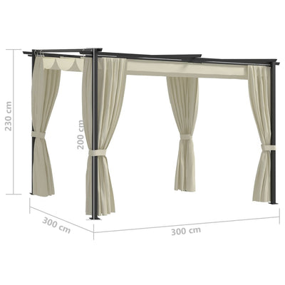 vidaXL Gazebo with Curtains 3x3 m Anthracite Steel