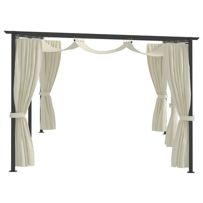 vidaXL Gazebo with Curtains 3x3 m Anthracite Steel