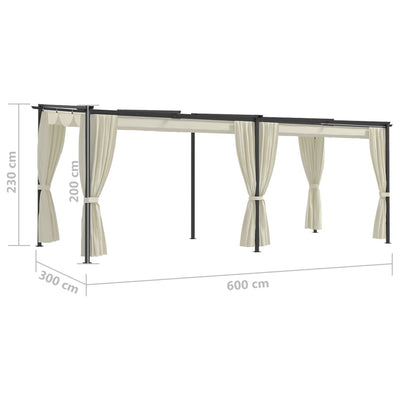 vidaXL Gazebo with Curtains 3x3 m Anthracite Steel