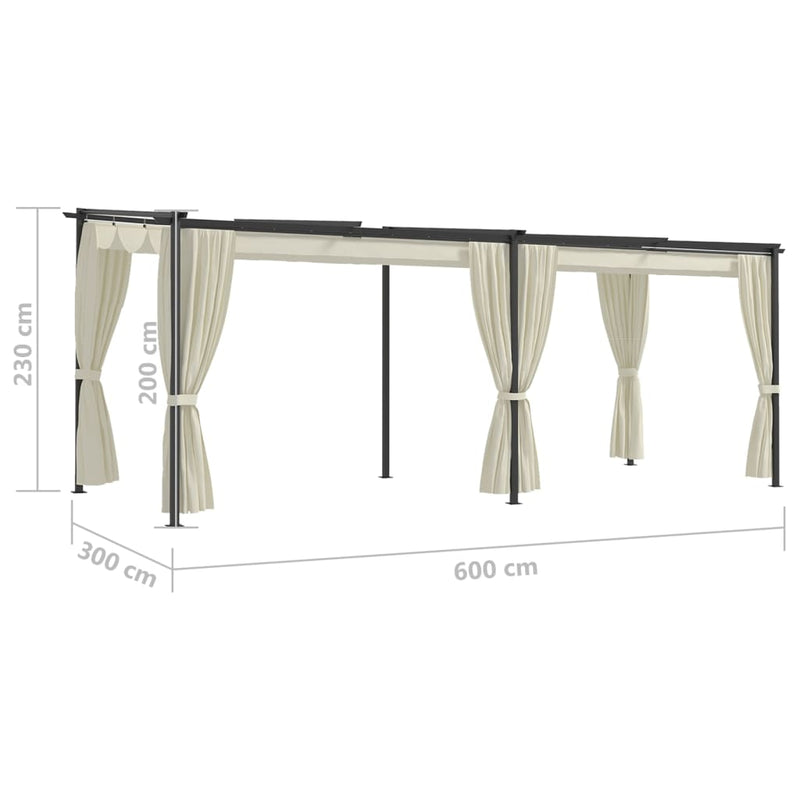 vidaXL Gazebo with Curtains 3x3 m Anthracite Steel