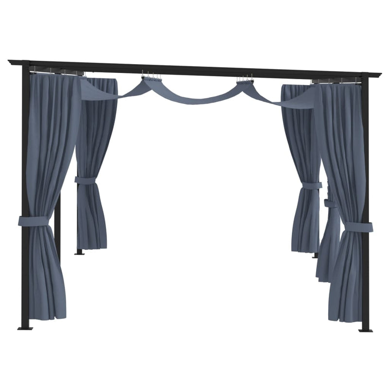vidaXL Gazebo with Curtains 3x3 m Anthracite Steel