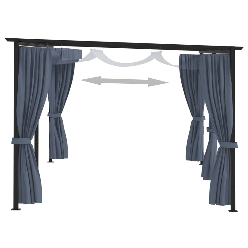 vidaXL Gazebo with Curtains 3x3 m Anthracite Steel