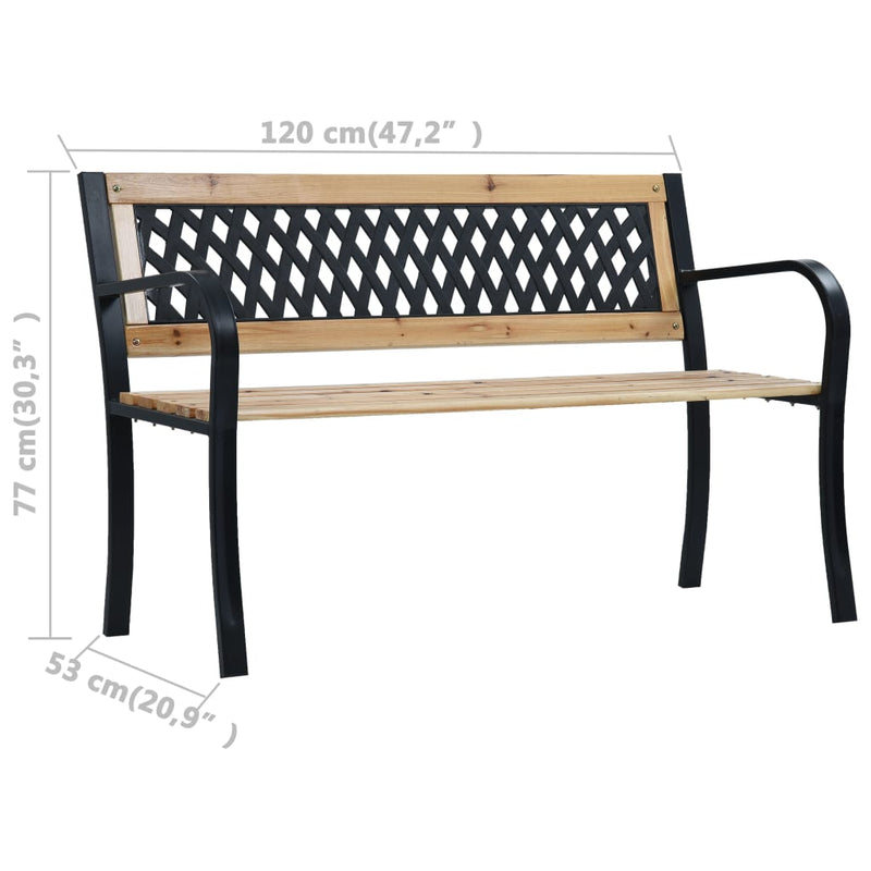 vidaXL Garden Bench 120 cm Wood