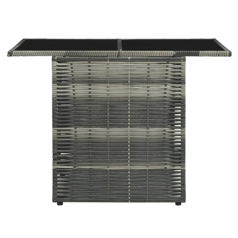 vidaXL 3 Piece Bistro Set with Cushions Poly Rattan Grey