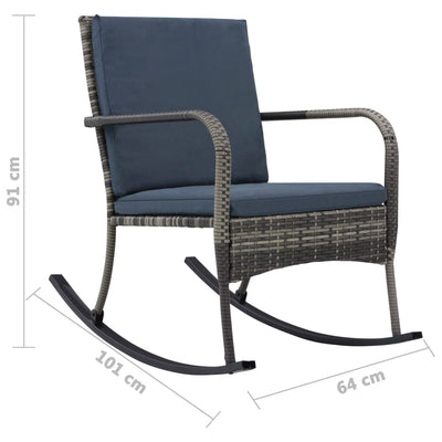 vidaXL Garden Rocking Chair Poly Rattan Anthracite