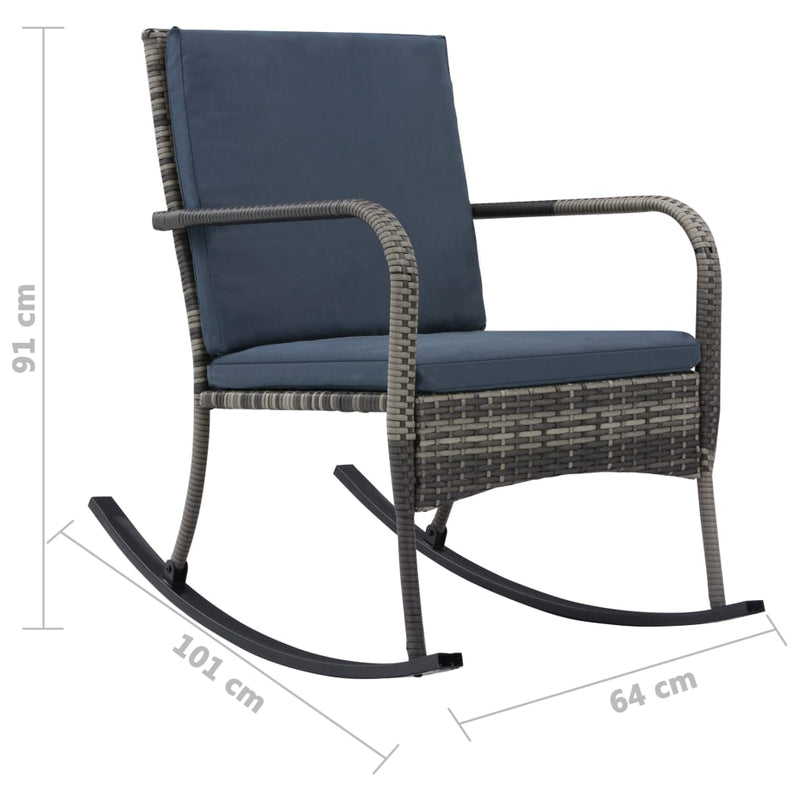 vidaXL Garden Rocking Chair Poly Rattan Anthracite