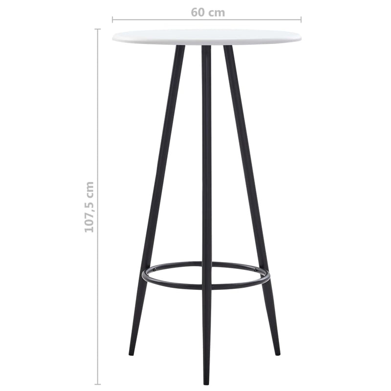 vidaXL Bar Table Black 60x107.5 cm MDF