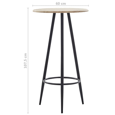 vidaXL Bar Table Black 60x107.5 cm MDF