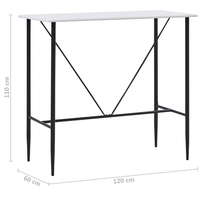 vidaXL Bar Table Black 120x60x110 cm MDF