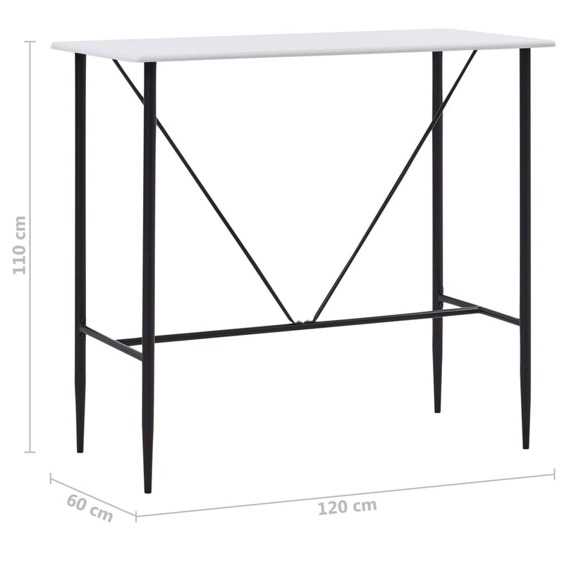 vidaXL Bar Table Black 120x60x110 cm MDF