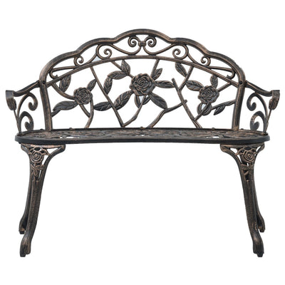 vidaXL Bistro Bench 100cm Bronze Cast Aluminium