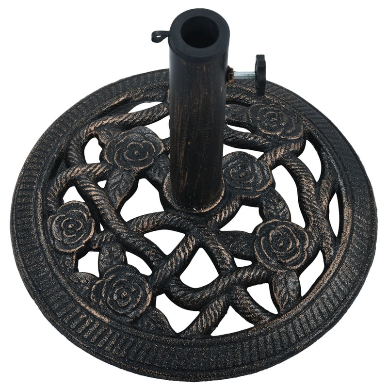 vidaXL Umbrella Base Black and Bronze 9 kg 40 cm Cast Iron