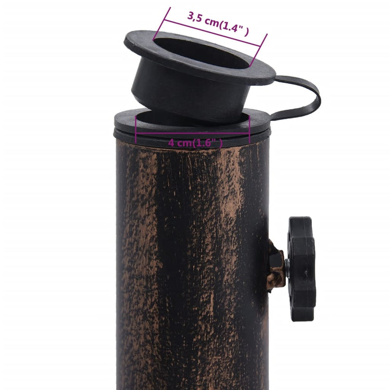 vidaXL Umbrella Base Black and Bronze 9 kg 40 cm Cast Iron