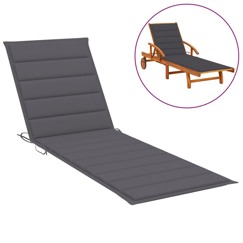 vidaXL Sunlounger Cushion Anthracite 190x60x4 cm