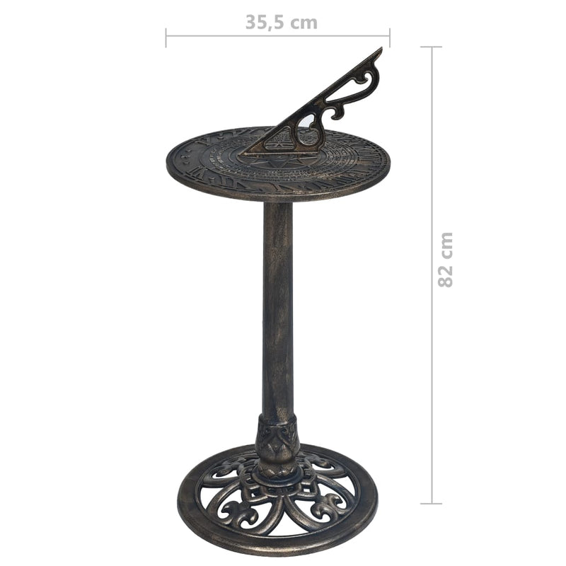 vidaXL Sundial Bronze 35.5x82 cm Plastic