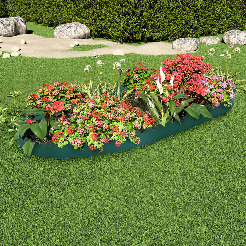 vidaXL Lawn Edgings 10 pcs Green 65x15 cm PP