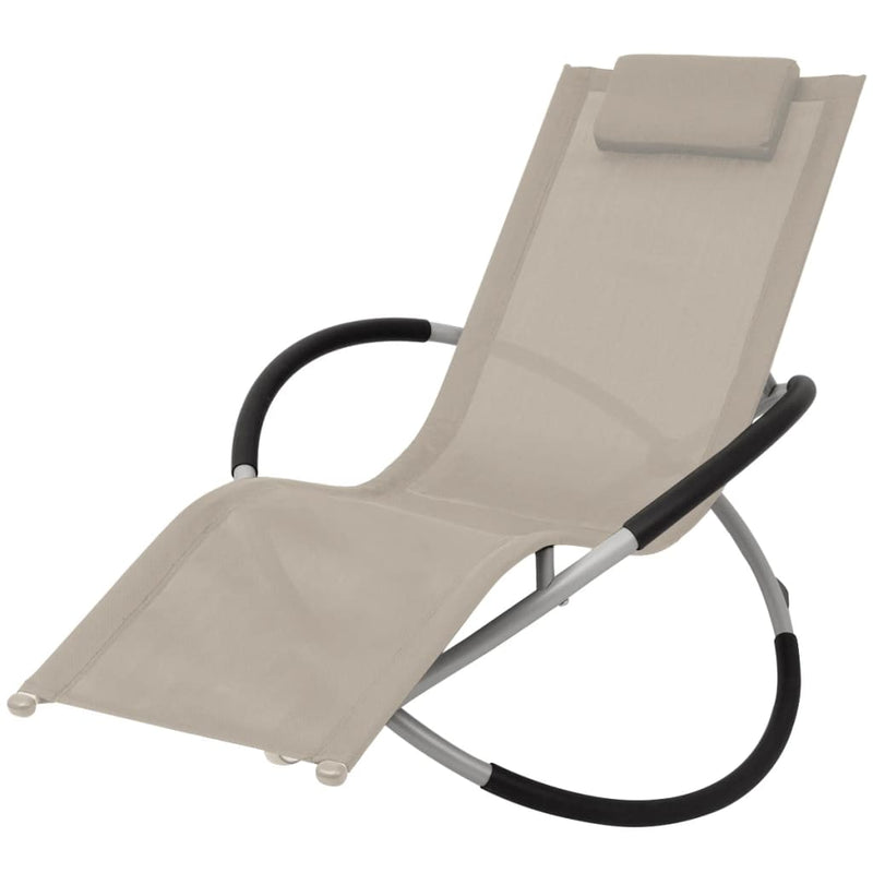 vidaXL Outdoor Geometrical Sun Lounger Steel Cream