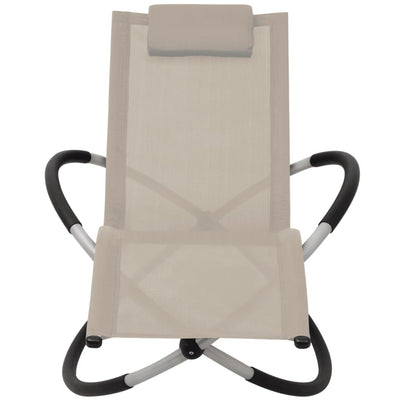 vidaXL Outdoor Geometrical Sun Lounger Steel Cream