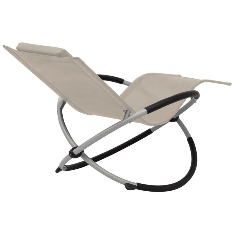 vidaXL Outdoor Geometrical Sun Lounger Steel Cream