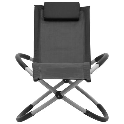 vidaXL Children's Sun Lounger Steel Black