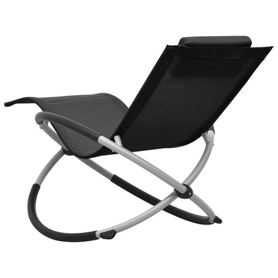 vidaXL Children's Sun Lounger Steel Black