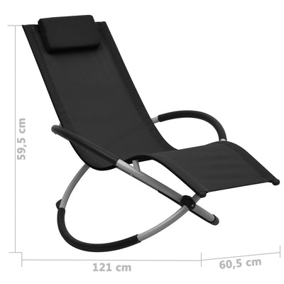 vidaXL Children's Sun Lounger Steel Black