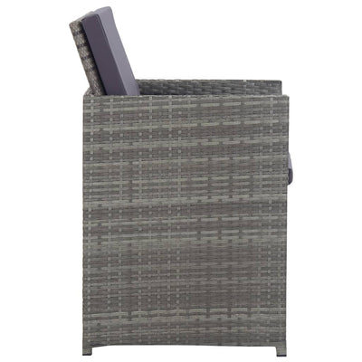 vidaXL 5 Piece Outdoor Dining Set Poly Rattan and Acacia Wood Black