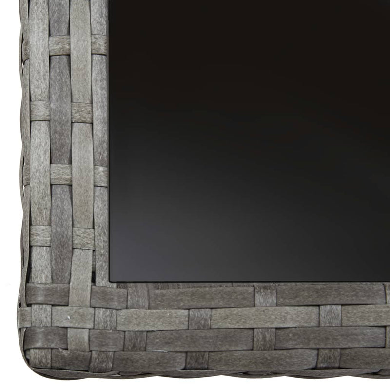 vidaXL 3 Piece Bistro Set with Cushions Poly Rattan Beige