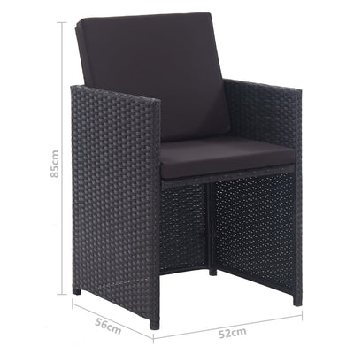 vidaXL 13 Piece Outdoor Dining Set with Cushions Poly Rattan Anthracite